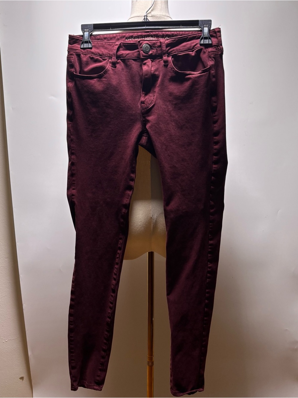 American Eagle Outfitters Women's Burgundy Hi-Rise Jeggings Size 2 Regular